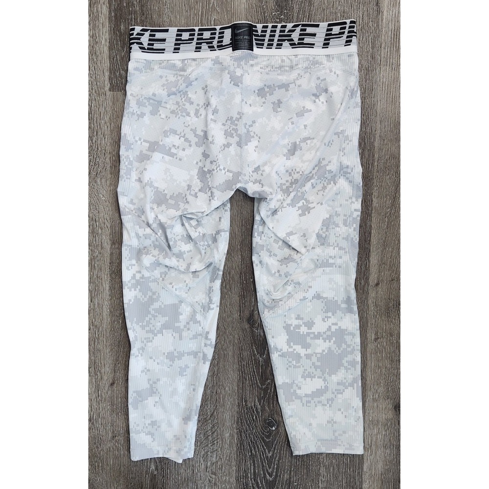 Nike Pro Hypercool Mens Compression Tights Digital Camo White Grey 828162-100 M - Picture 5 of 7